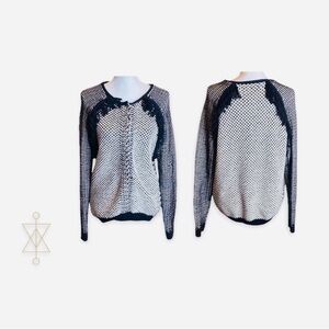 EUC- Maison Scotch & Soda Black and White Wool Sweater Jacket